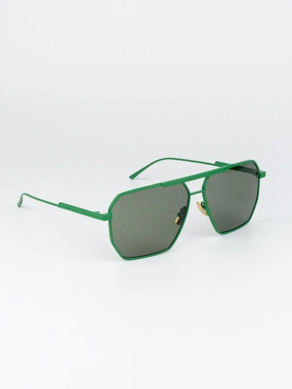 Bottega Veneta Men Sunglasses Green Pilot BV1012S 006 NEW AUTHENTIC